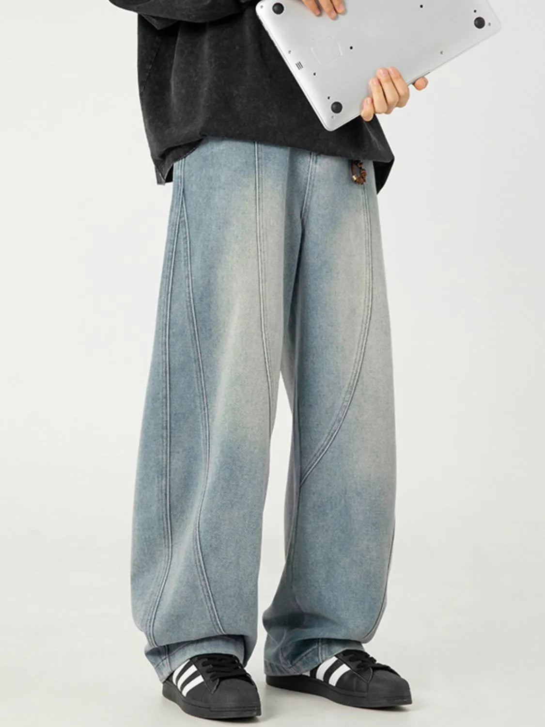 Men's Plus Size Wide Leg Jeans