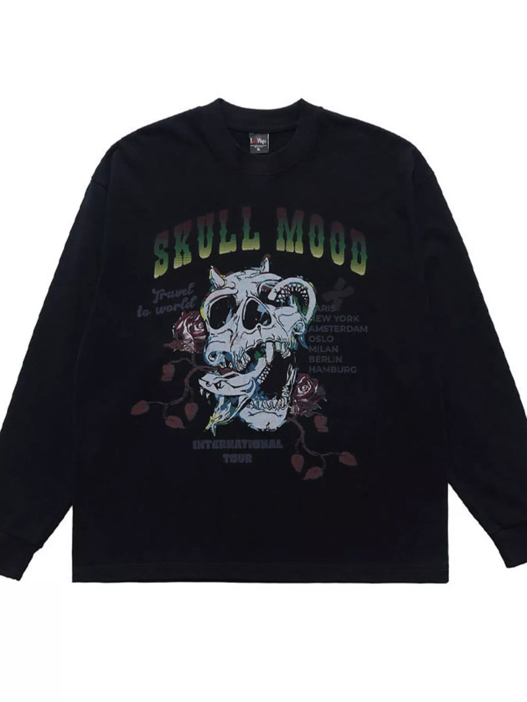 Men's Skull Mood Graphic Long Sleeve T-Shirt