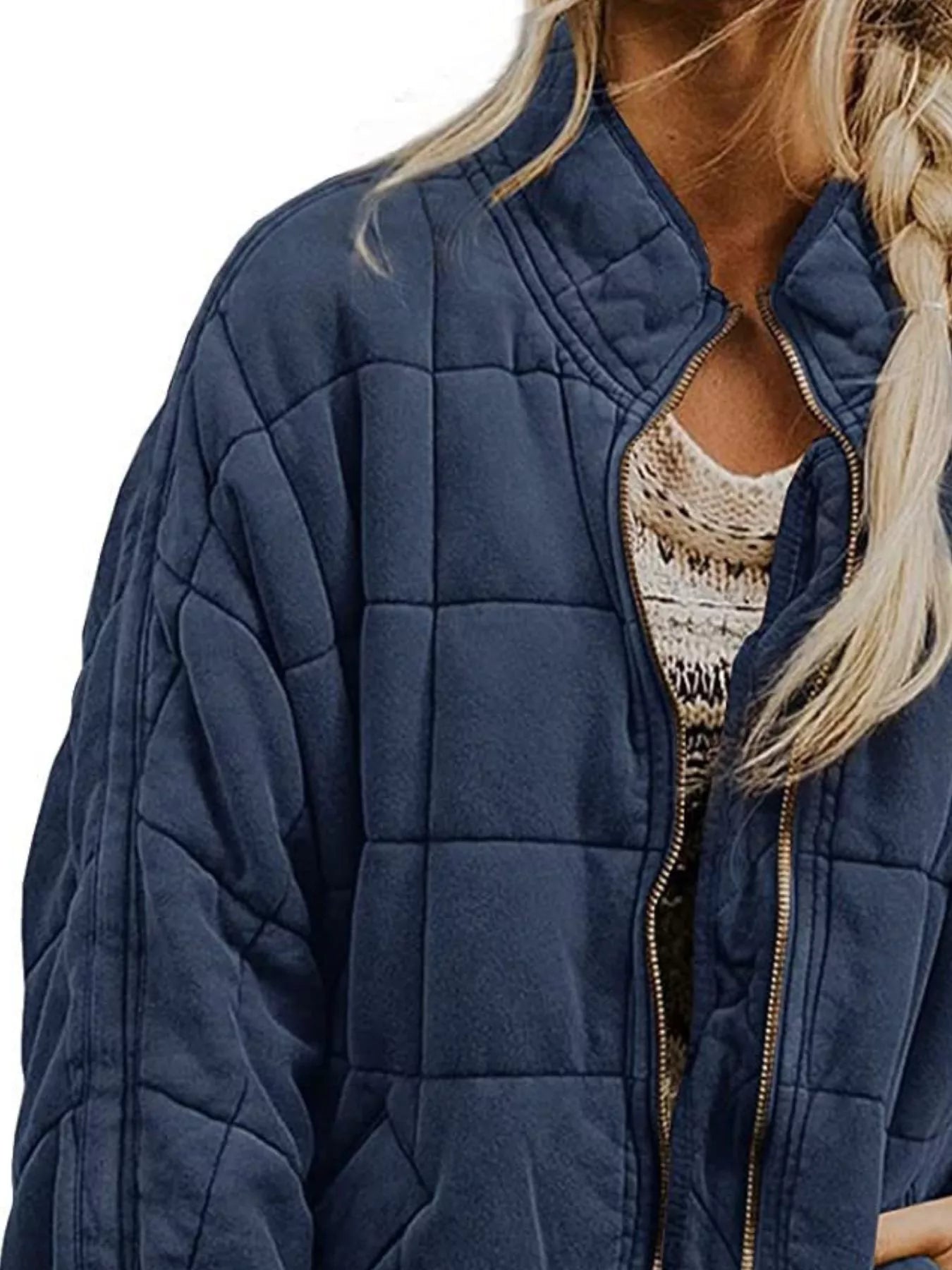 Quilted Zip Up Outerwear