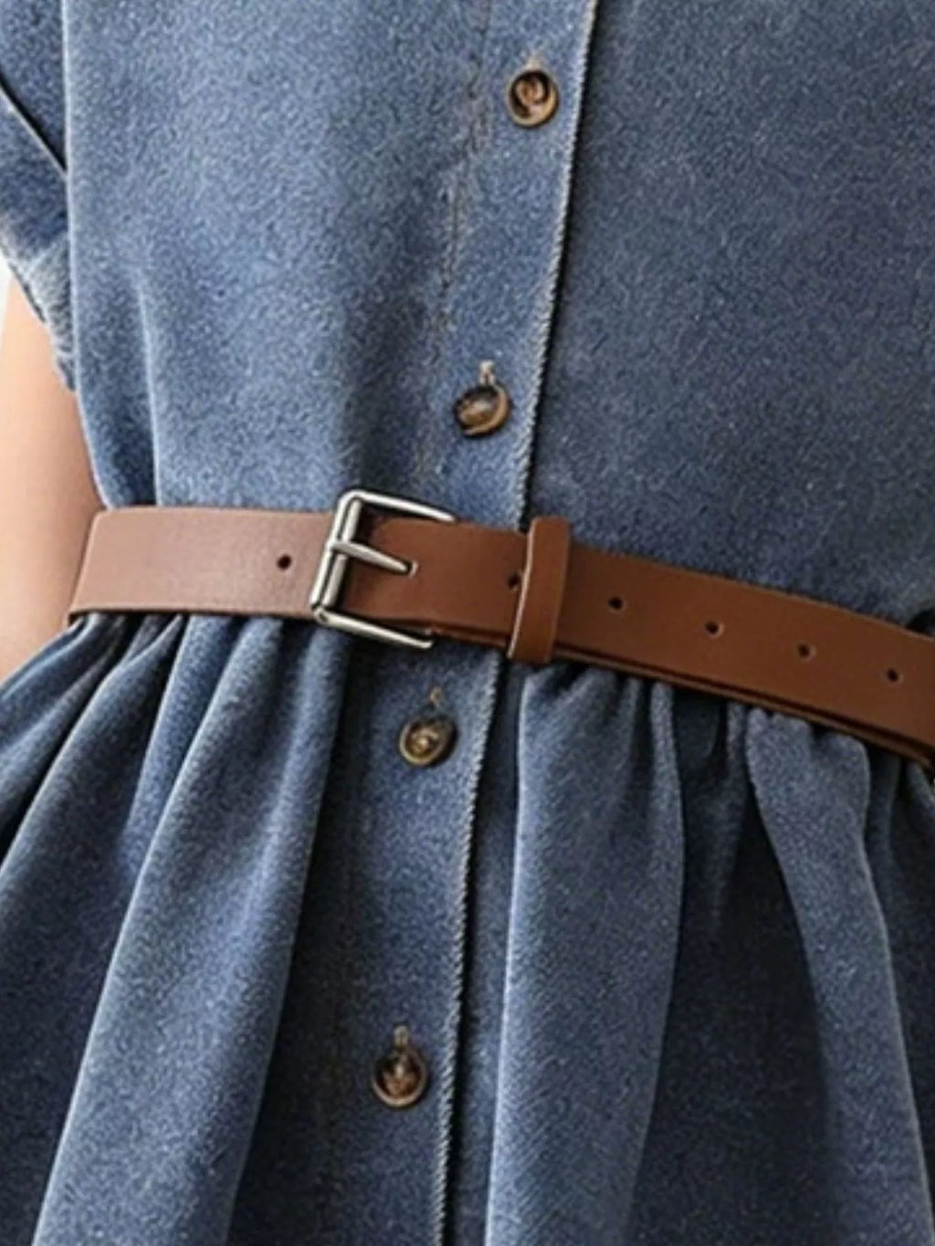 Children's Casual Denim Button-Down Dress