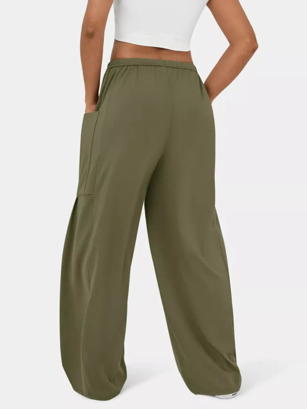 High-Waisted Drawstring Wide-Leg Pants