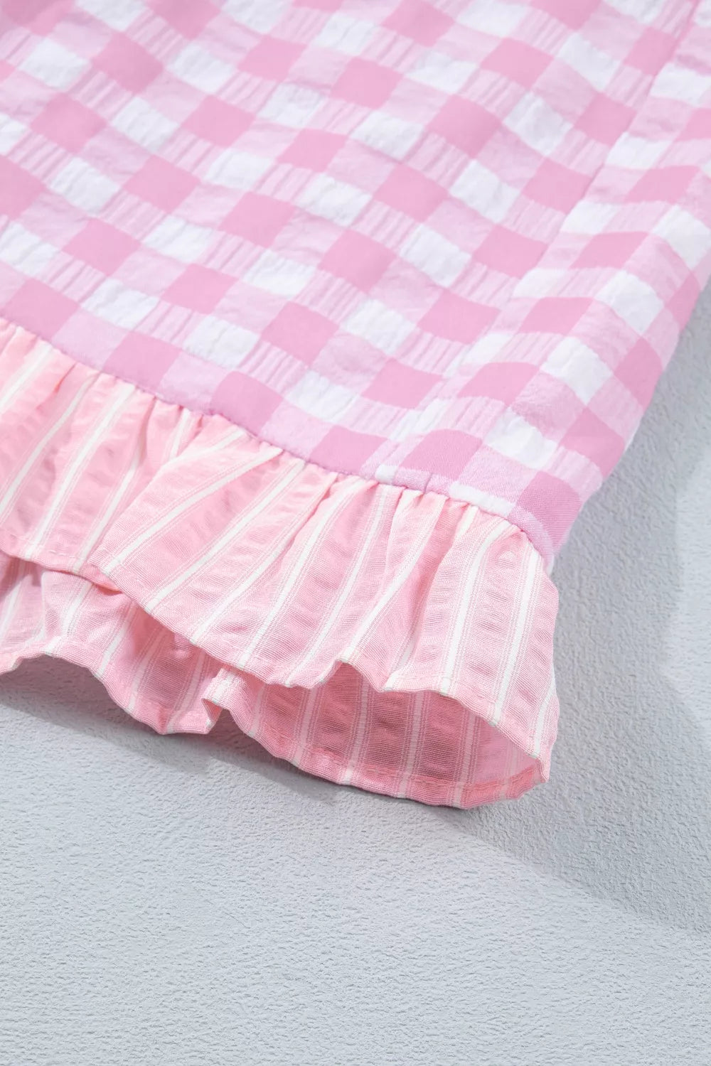 Gingham Ruffle Hem Shorts