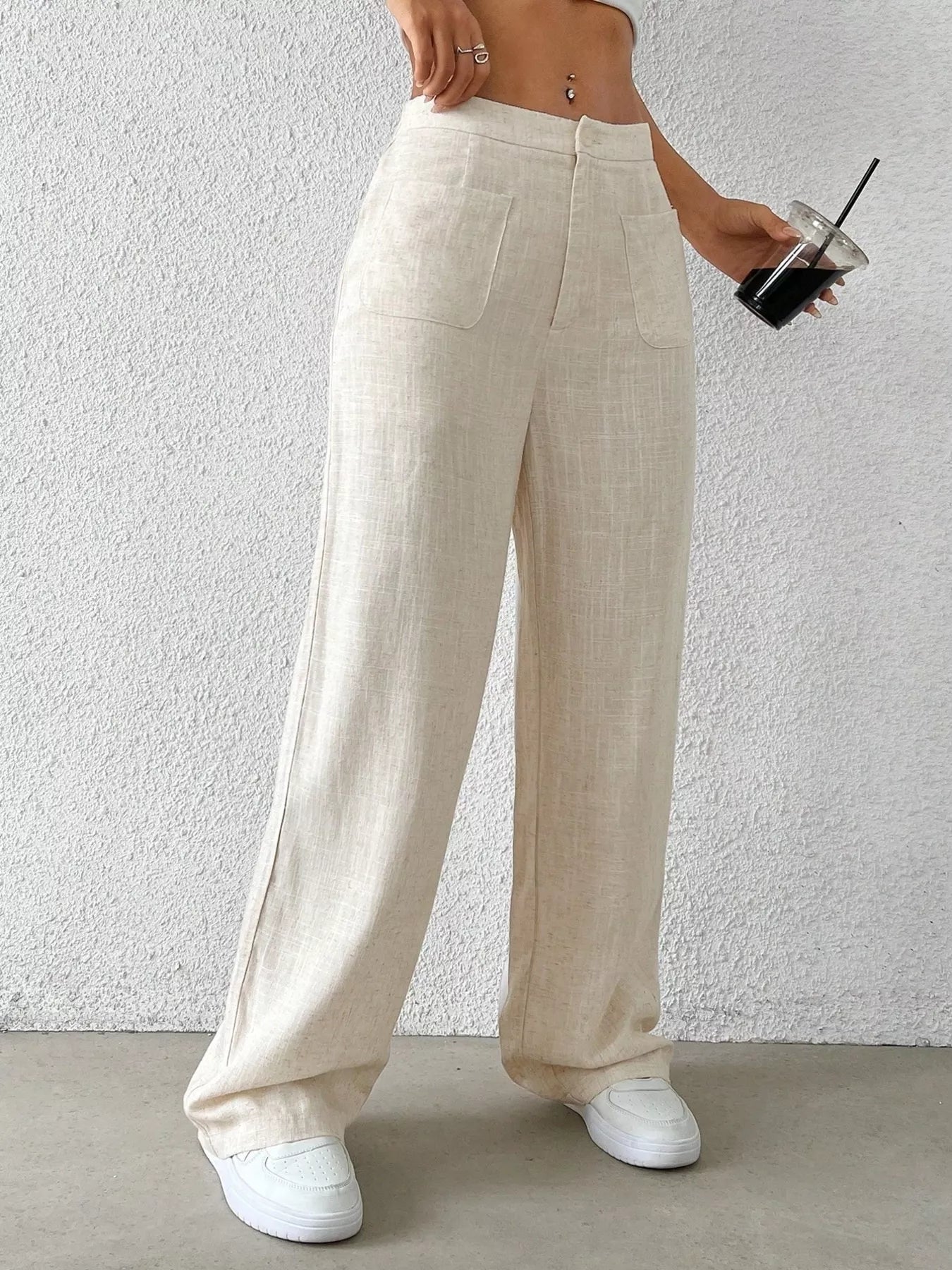 High-Waisted Wide-Leg Pants