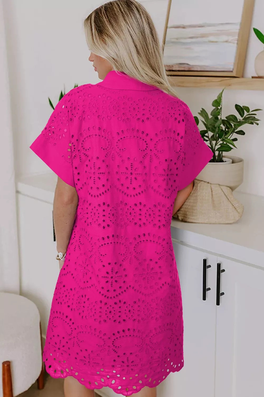 Eyelet Short Sleeve Dress