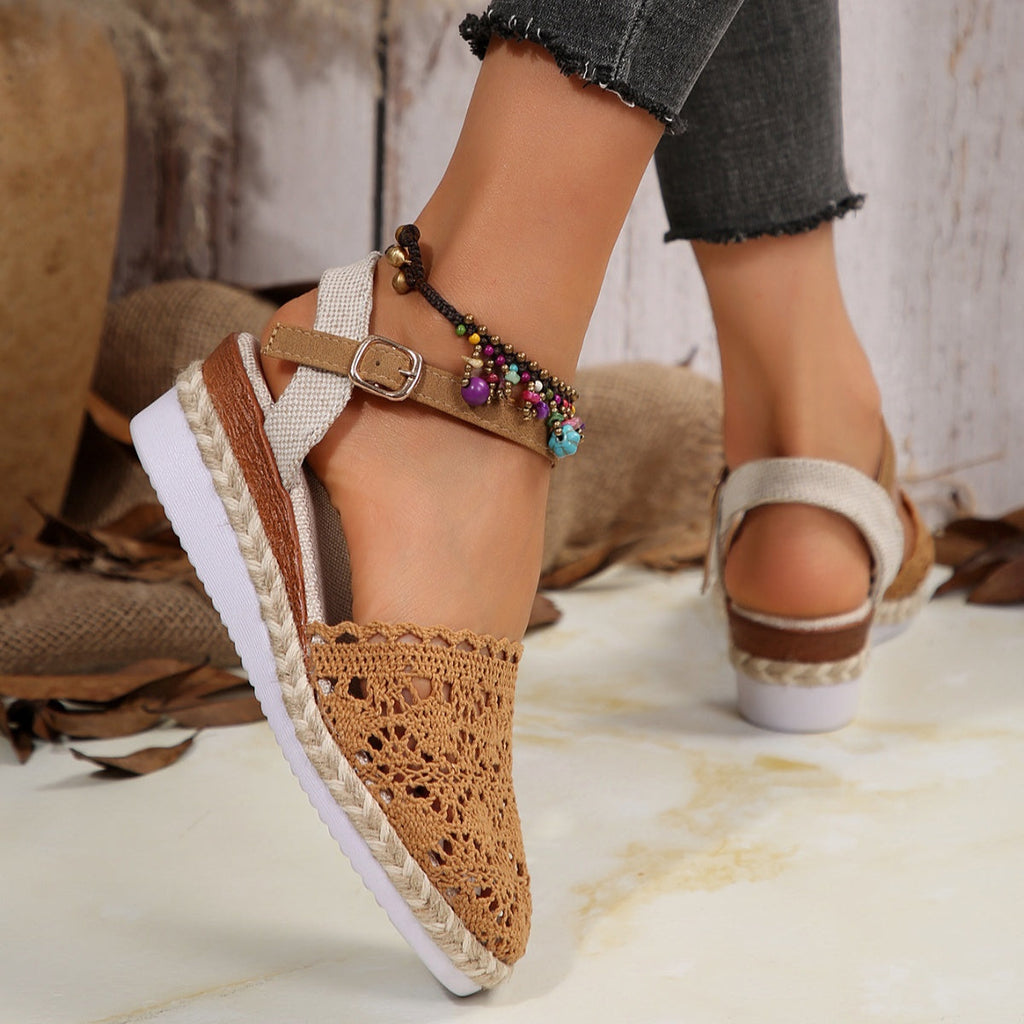 Round Toe Wedge Sandals