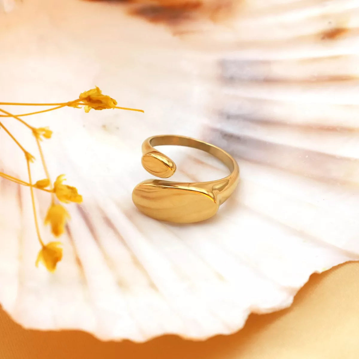18K Gold-Plated Bypass Ring