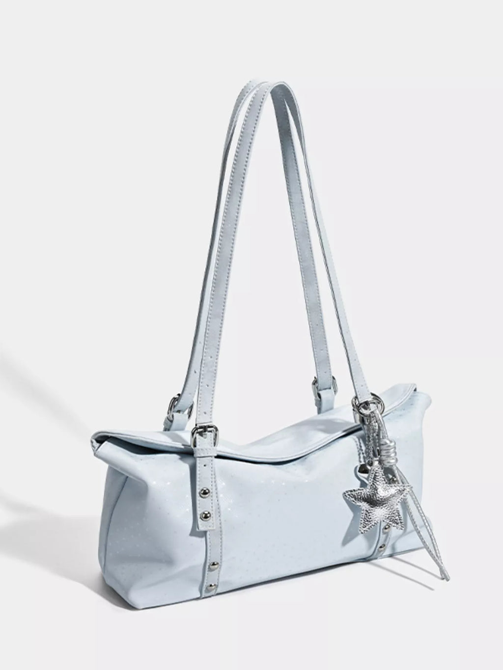 Leather Shoulder Bag with Star Charm