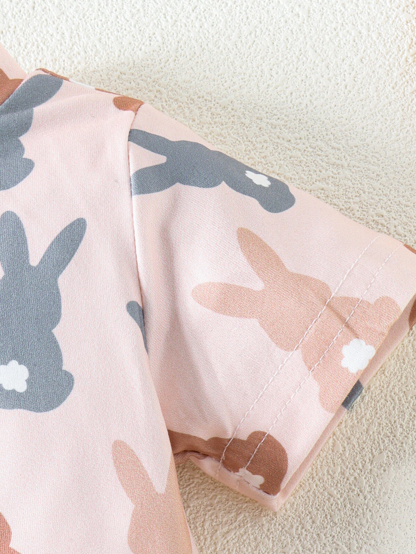 Children's Bunny Print Short Sleeve Top and Shorts Set