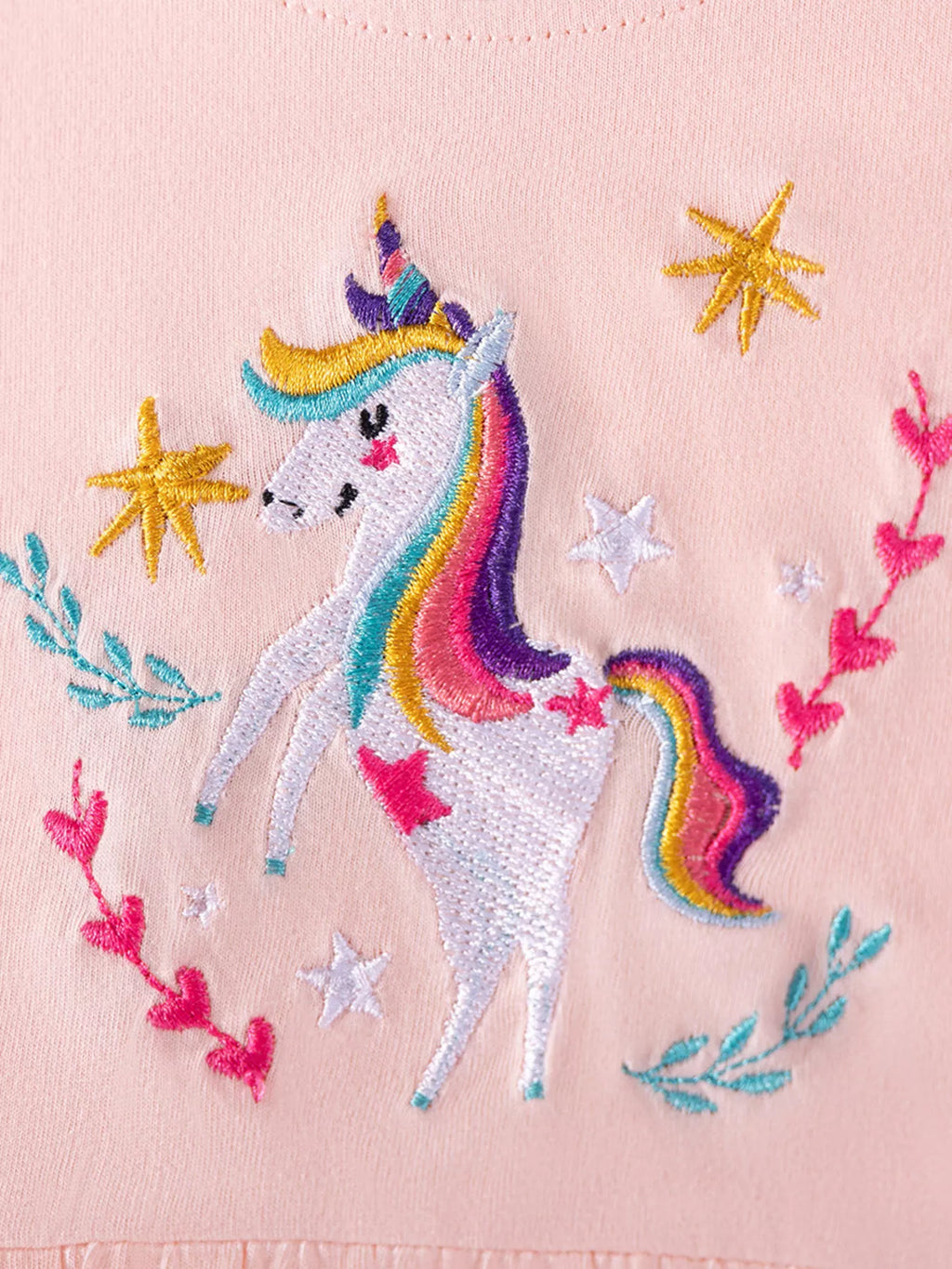 Children's Unicorn Embroidered Top & Capri Leggings Set