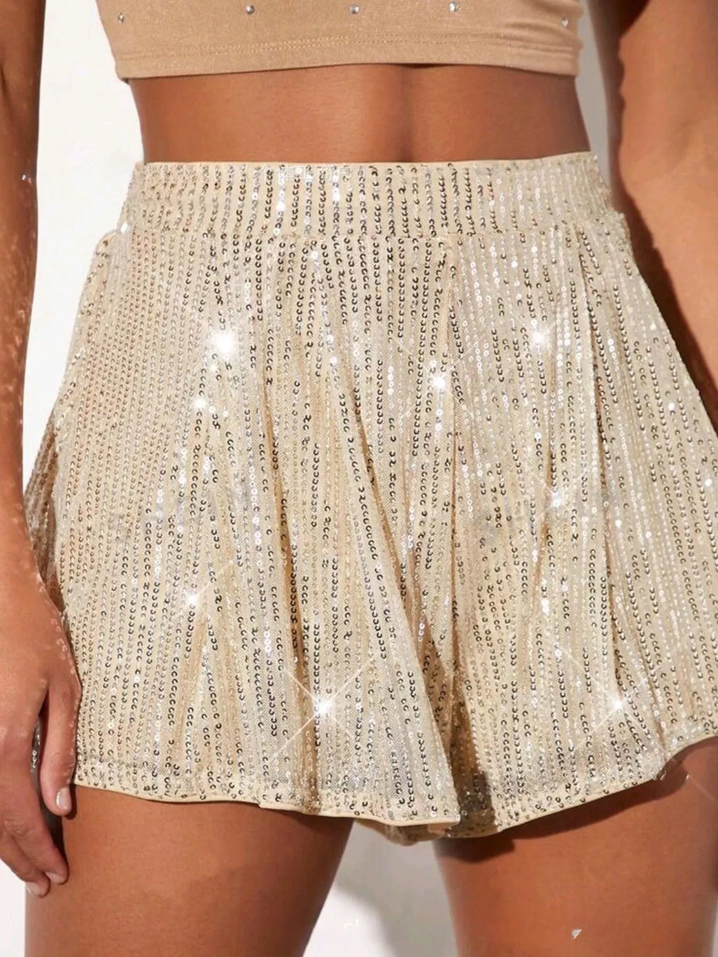 Sequin High Waist Shorts