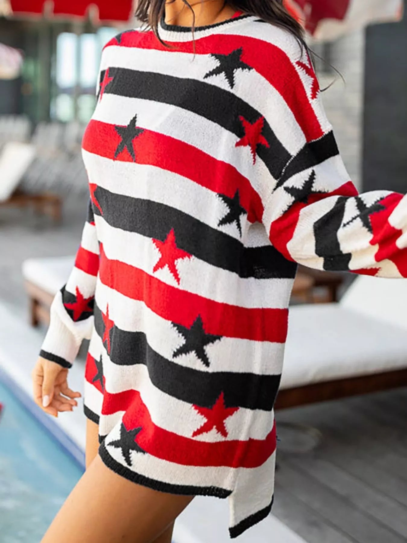 Stars and Stripes Long Sleeve Sweater