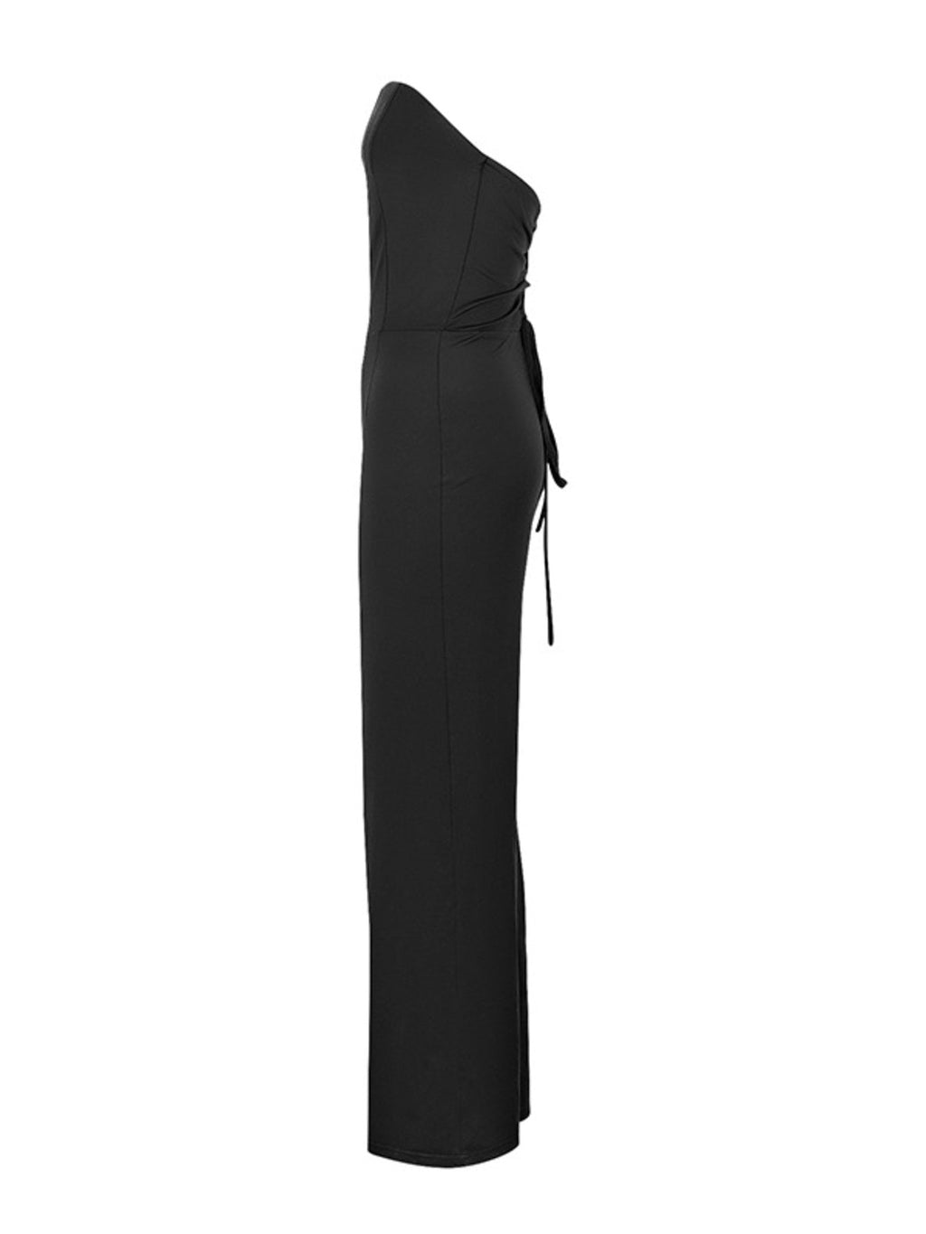Strapless Lace-Up Back Jumpsuit