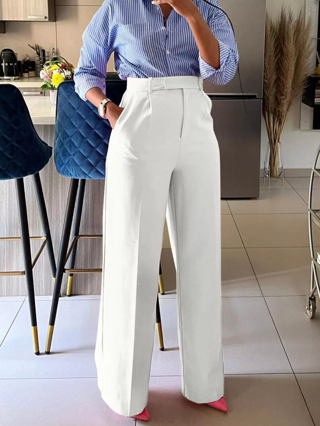 High-Waisted Wide-Leg Pants