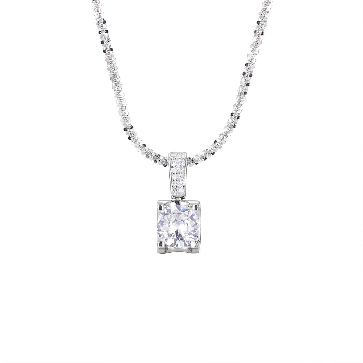 925 Sterling Silver Zircon Pendant Necklace