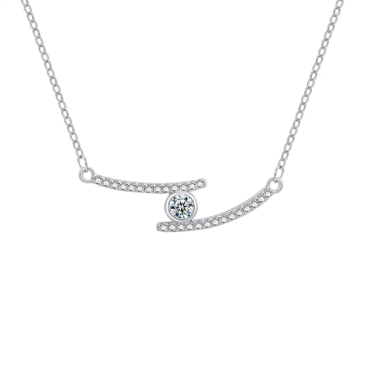 1 Carat Moissanite 925 Sterling Silver Necklace