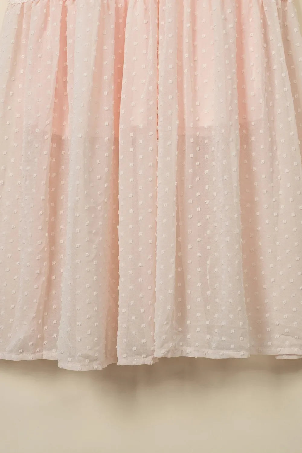 Polka Dot V-Neck Ruffle Midi Dress
