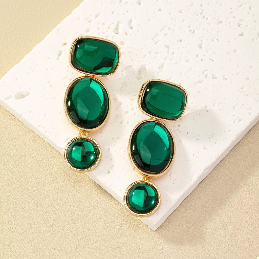 18K Gold-Plated Alloy Resin Drop Earrings