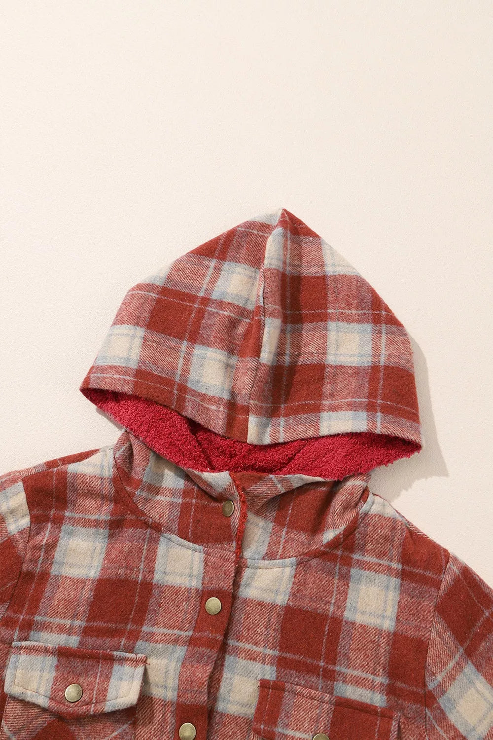 Fleece Lined Plaid Hooded Jacket