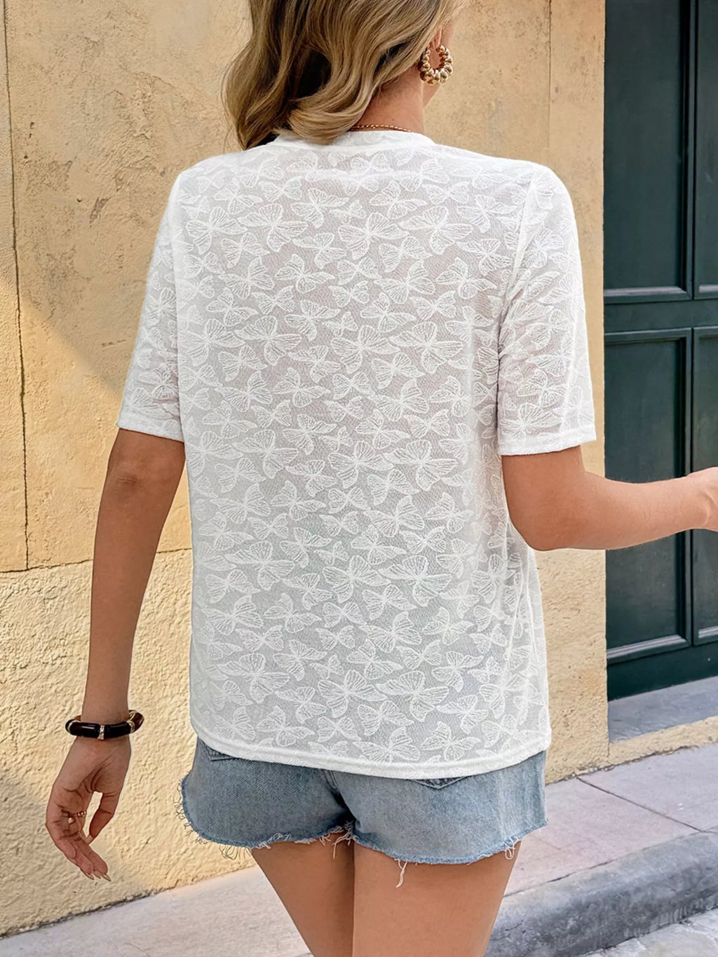 Round Neck Short Sleeve Top