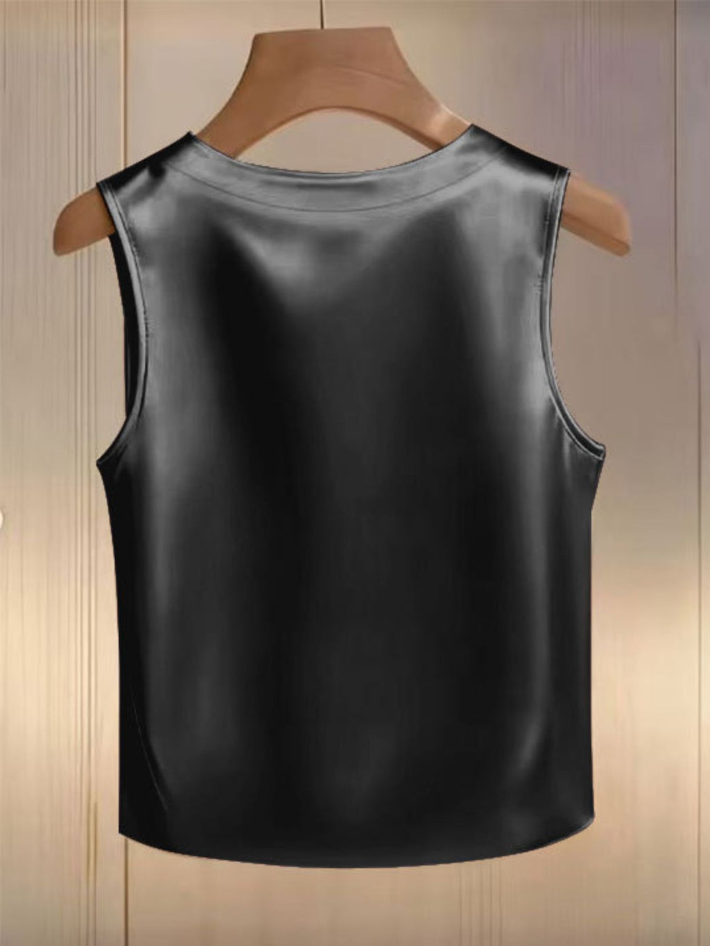 Pearl Embellished Satin Tank Top
