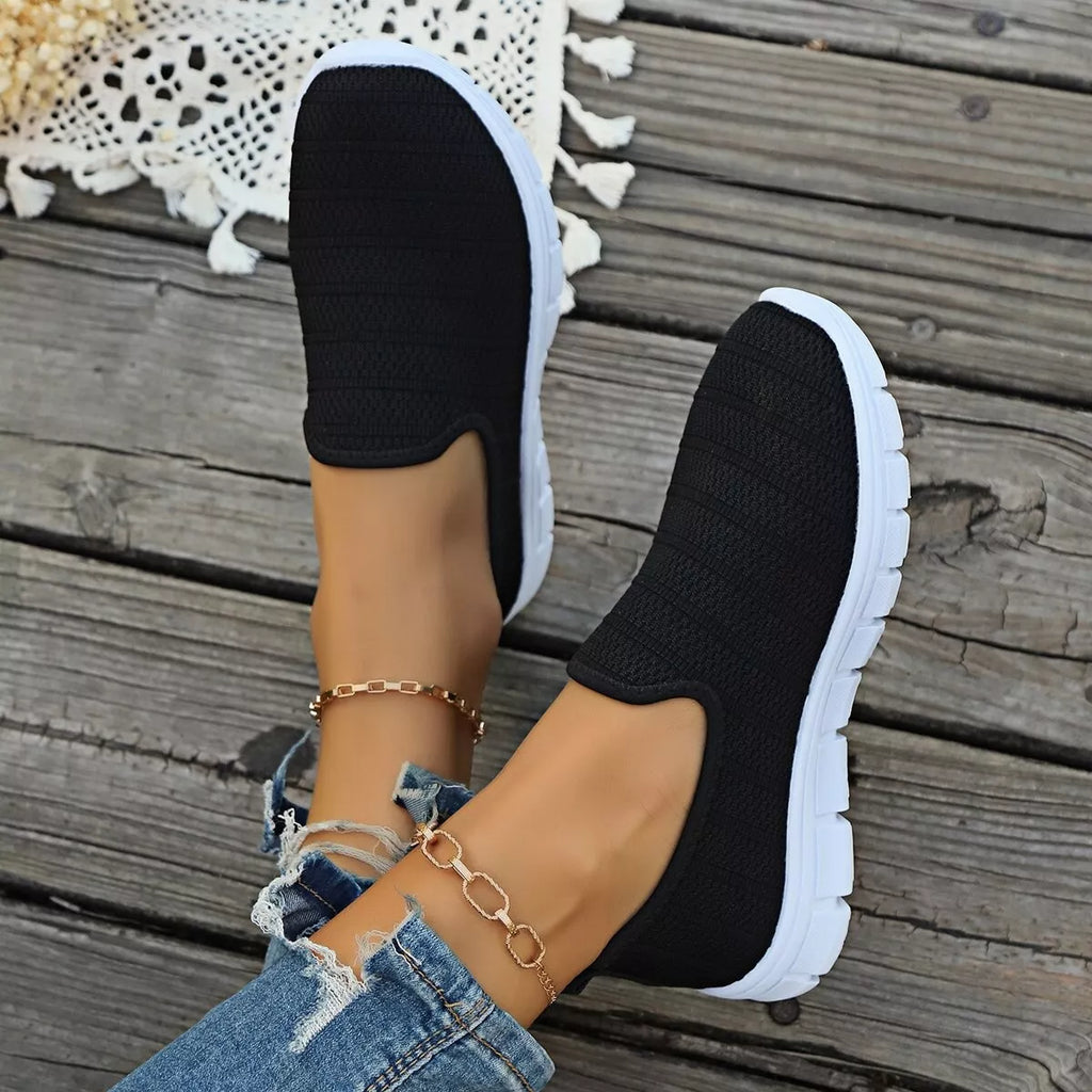 Round Toe Mesh Slip-Ons