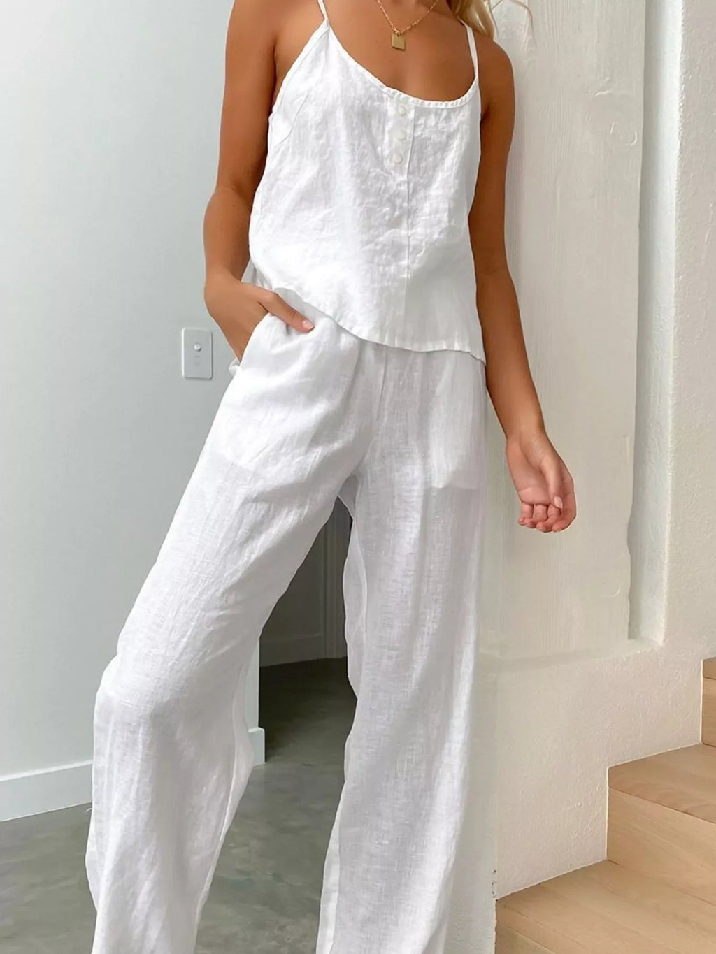Scoop Neck Cami and Pants Set