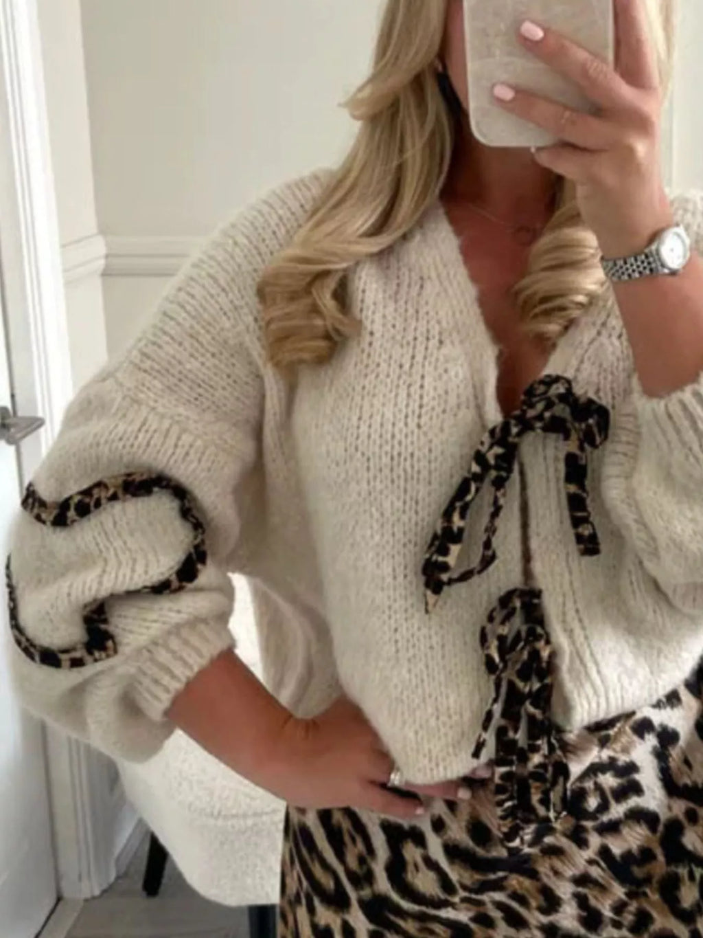 Tie Front Long Sleeve Sweater