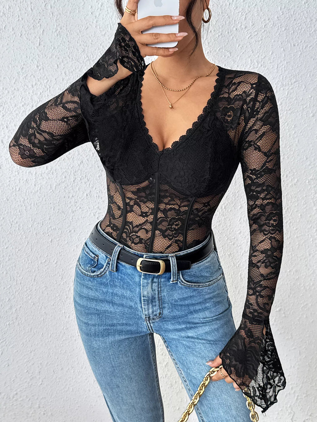 Lace Long Sleeve Bodysuit