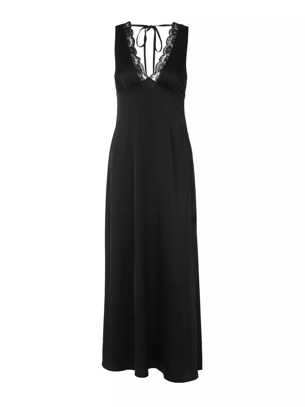Lace Trim V-Neck Sleeveless Maxi Dress