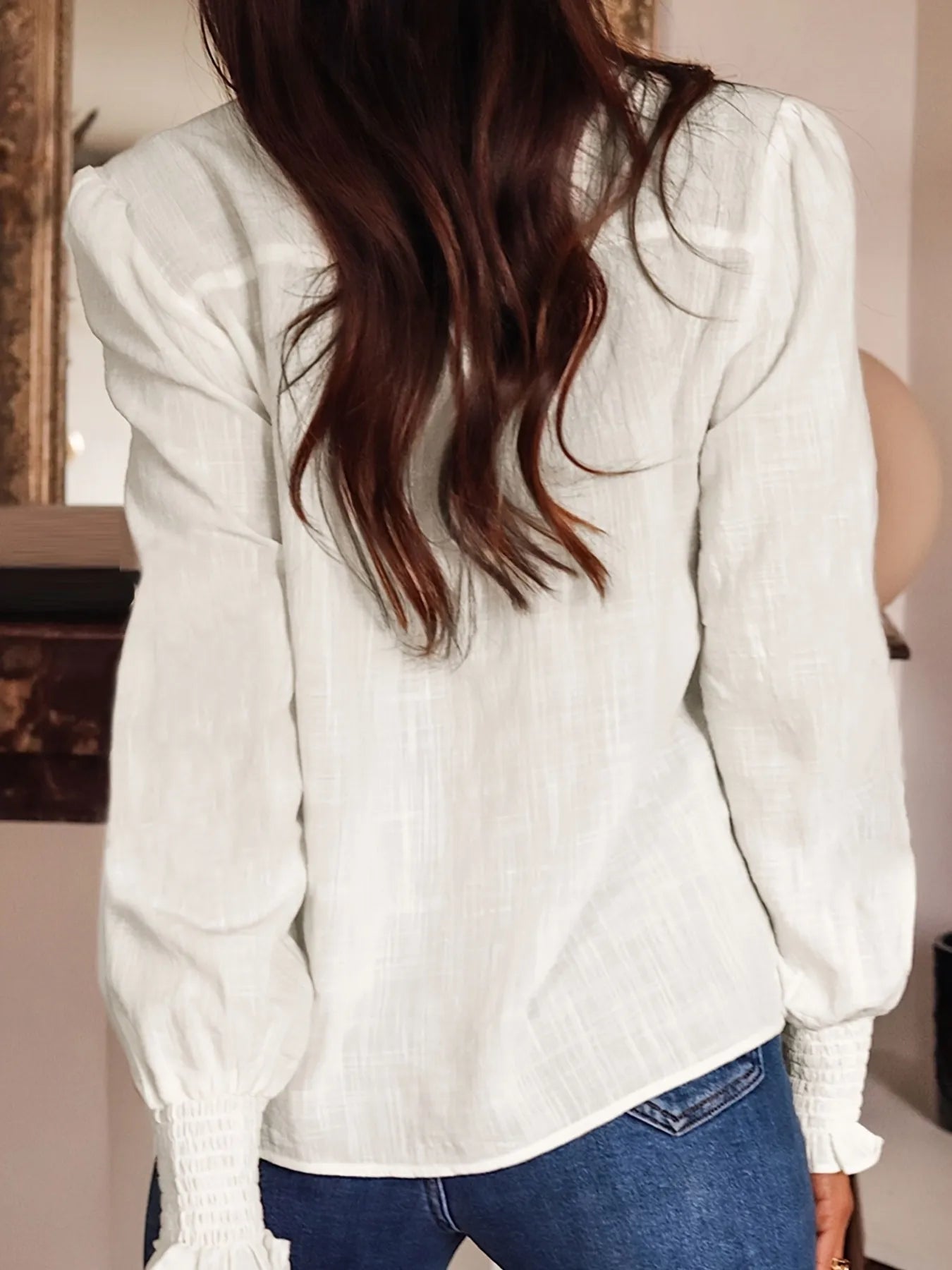 Embroidered Long Sleeve Blouse