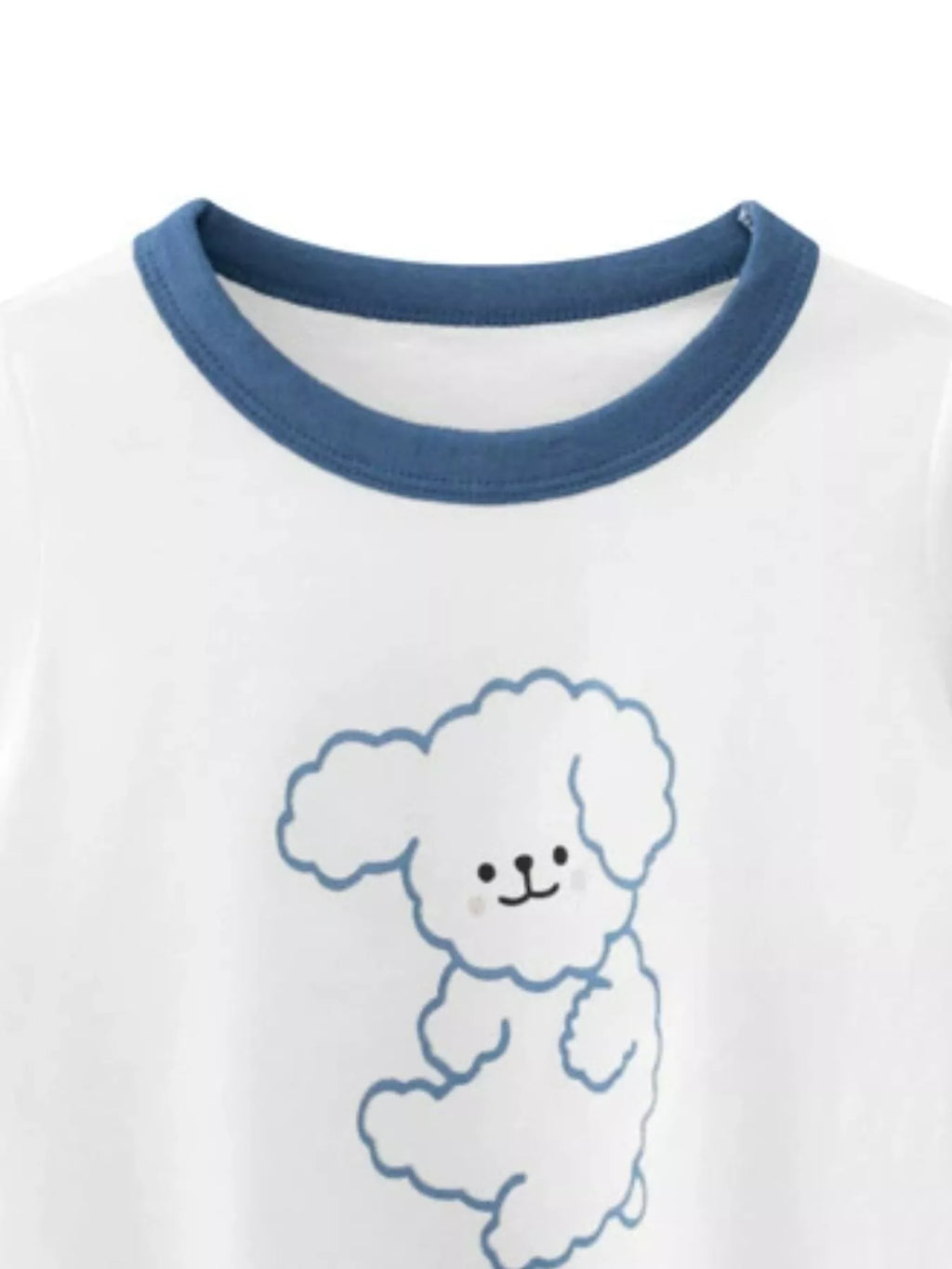 Children's Dog Graphic T-Shirt with Contrast Trim