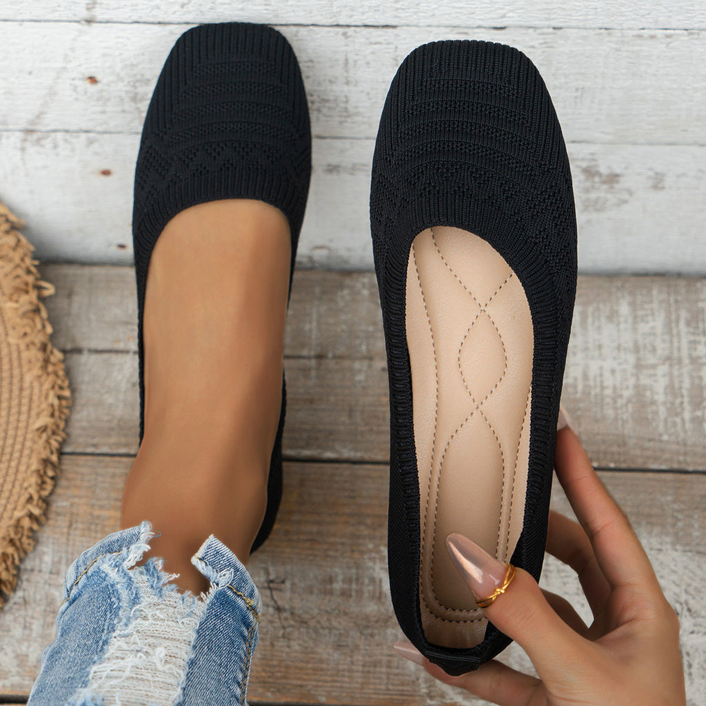 Women’s Knitted Slip-On Shoes | Plus Size Breathable Sneakers