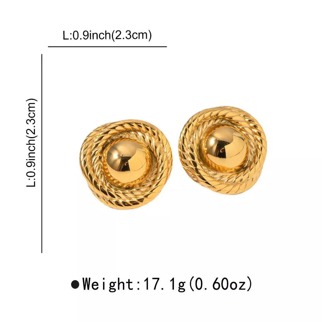 Twisted Rope Circle Stud Earrings