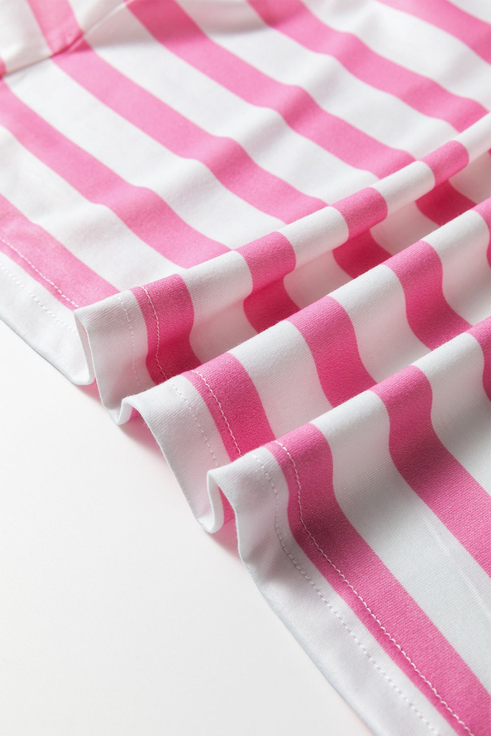 Stripe V Neck Patched Pocket Casual T Shirt