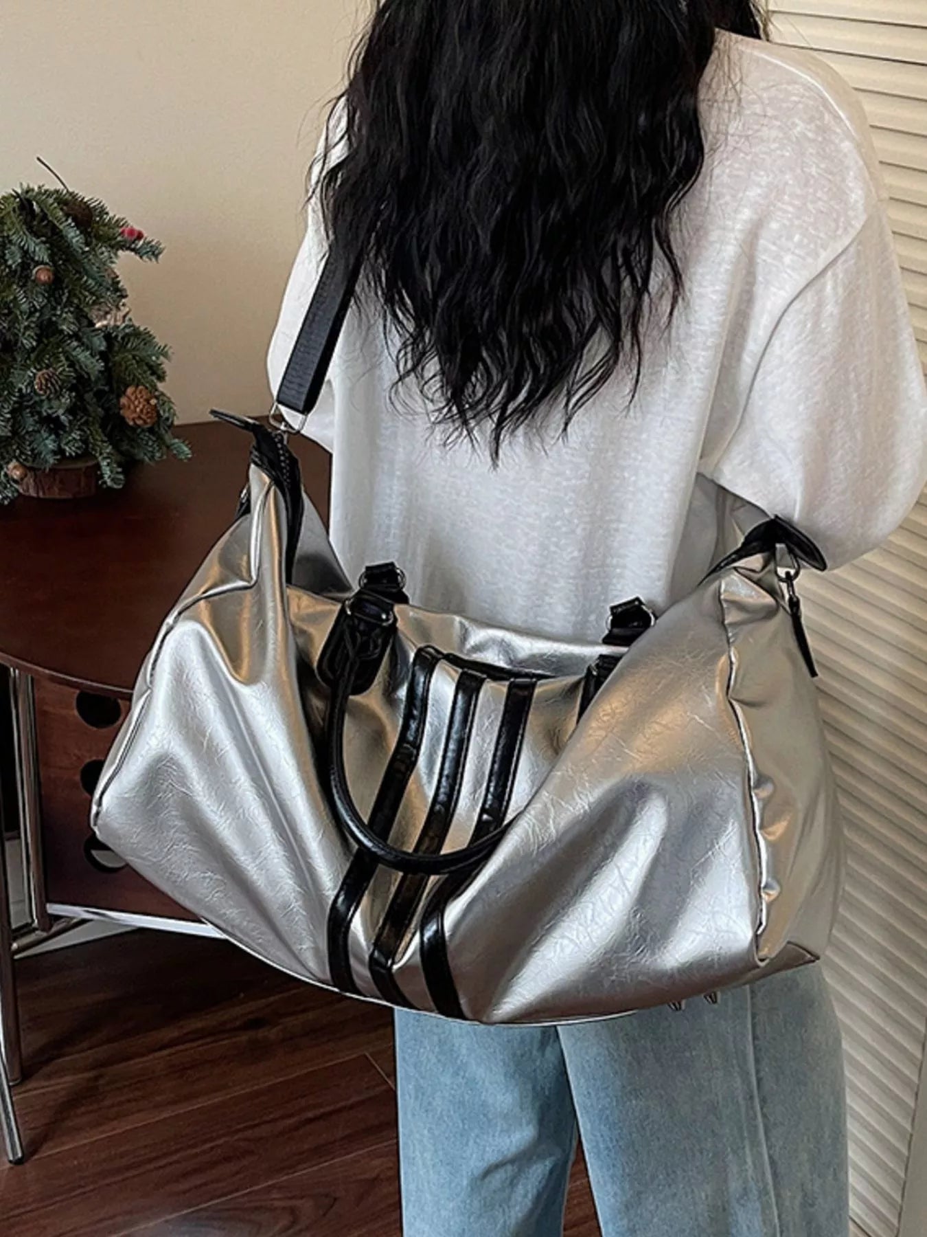 Duffle Bag with Three Stripes
