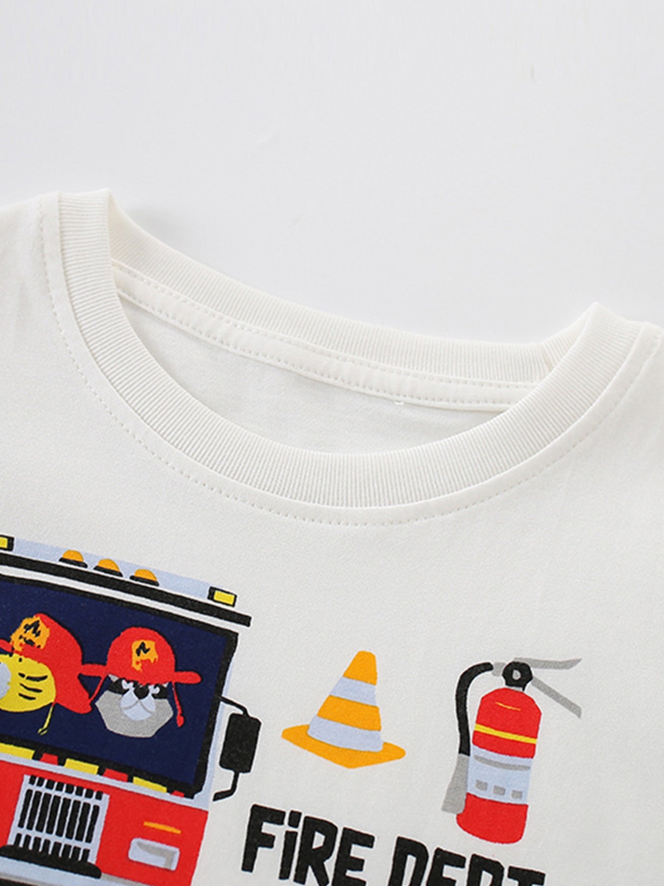 Children's Fire Truck Graphic Crew Neck T-Shirt