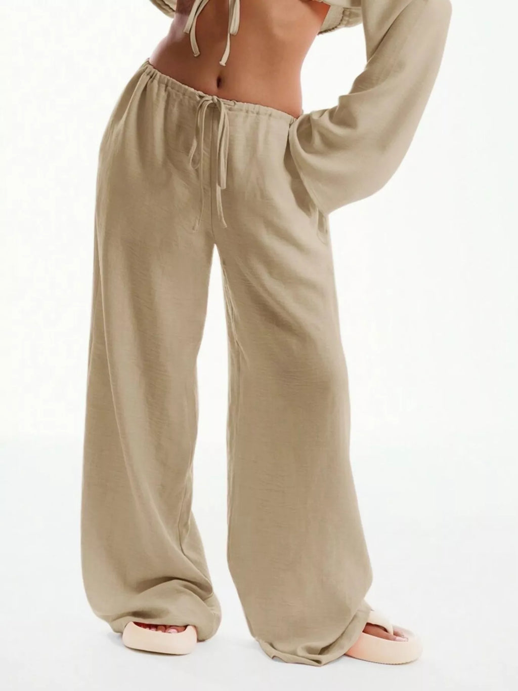 Drawstring Wide Leg Pants