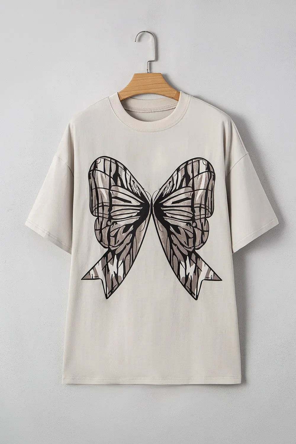 Casual Oversize Bow Drop Shoulder Tunic Casual Tee