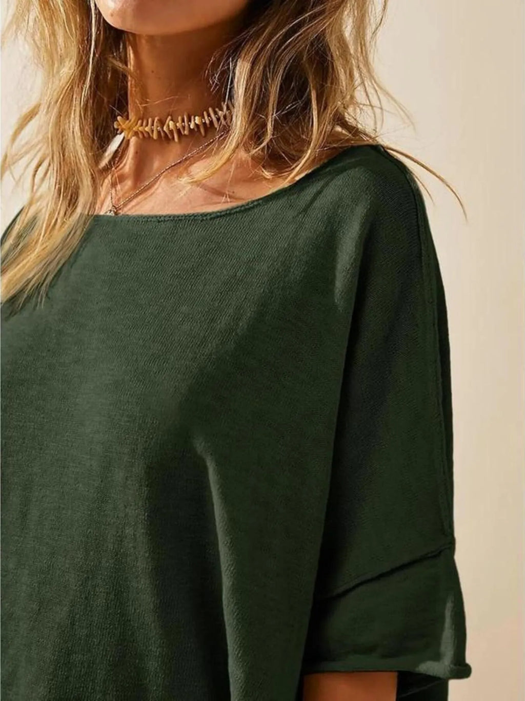 Oversized Round Neck Drop-Shoulder T-Shirt