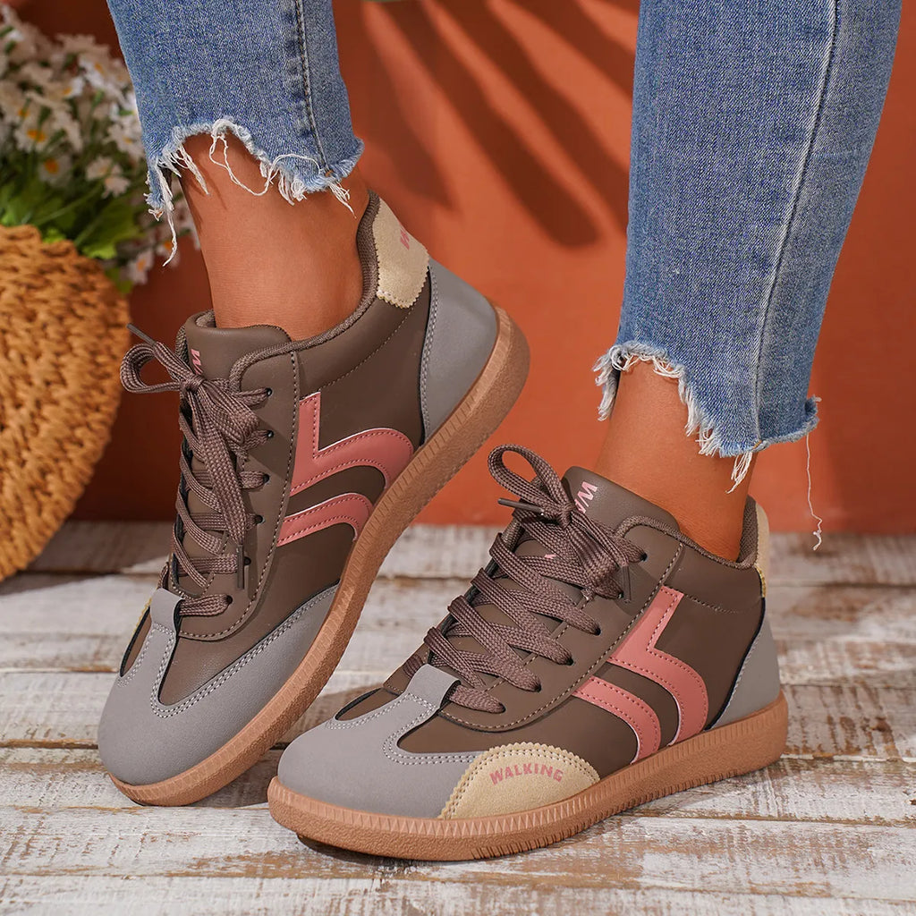Round Toe Lace Up Sneakers