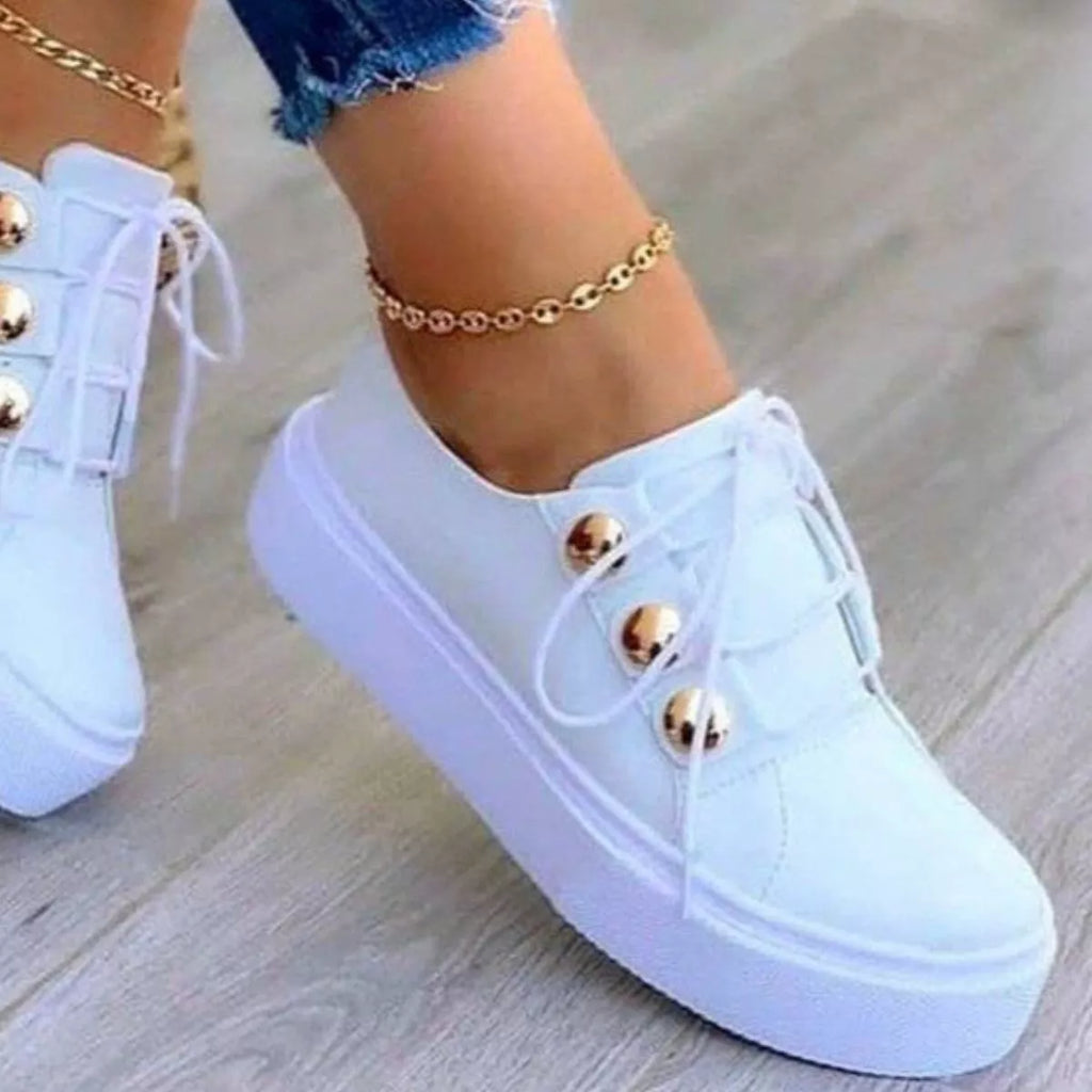 Round Toe Platform Sneakers