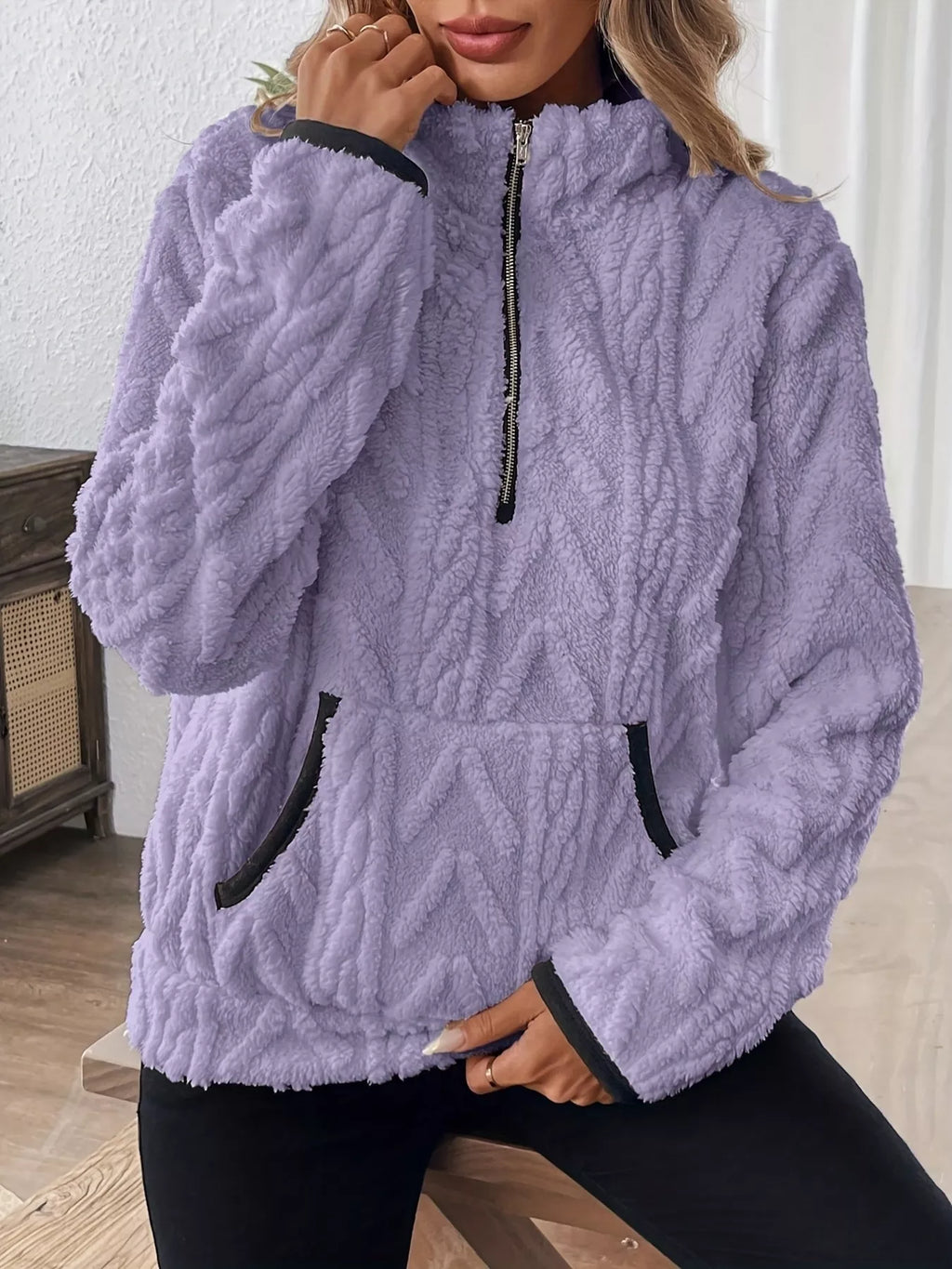 Cozy Sherpa Half Zip Sweatshirt