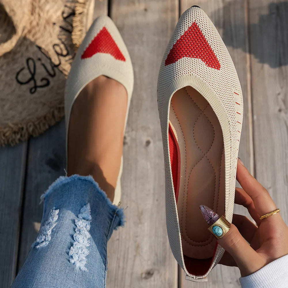 Mesh Point Toe Flat Slip-Ons