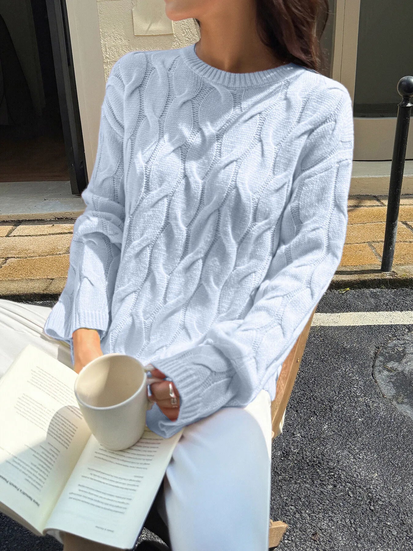 Cable Knit Long Sleeve Sweater