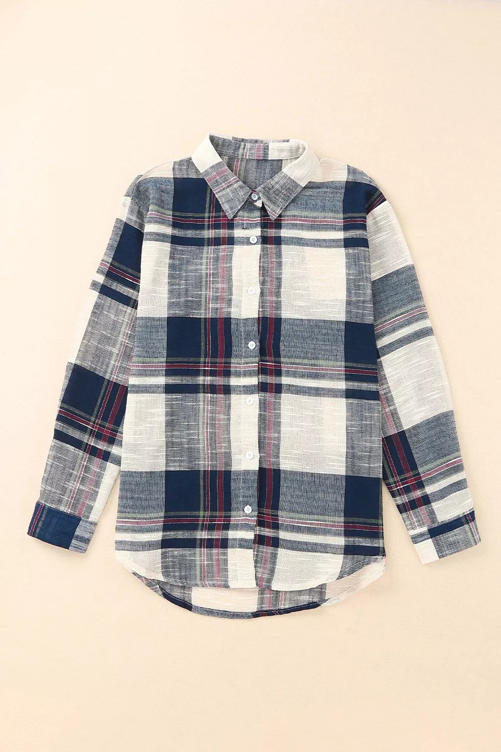 Plaid Button-Down Long Sleeve Shirt