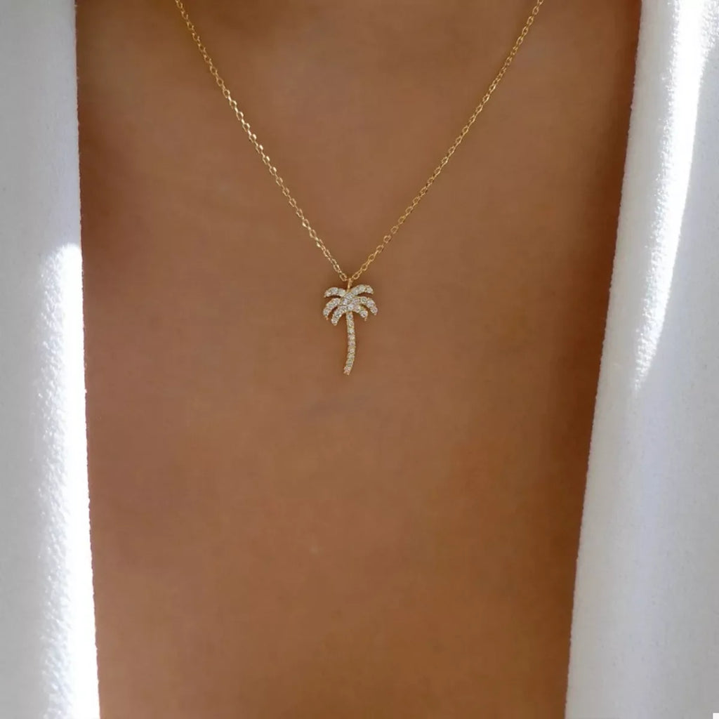 Palm Tree Pendant Necklace