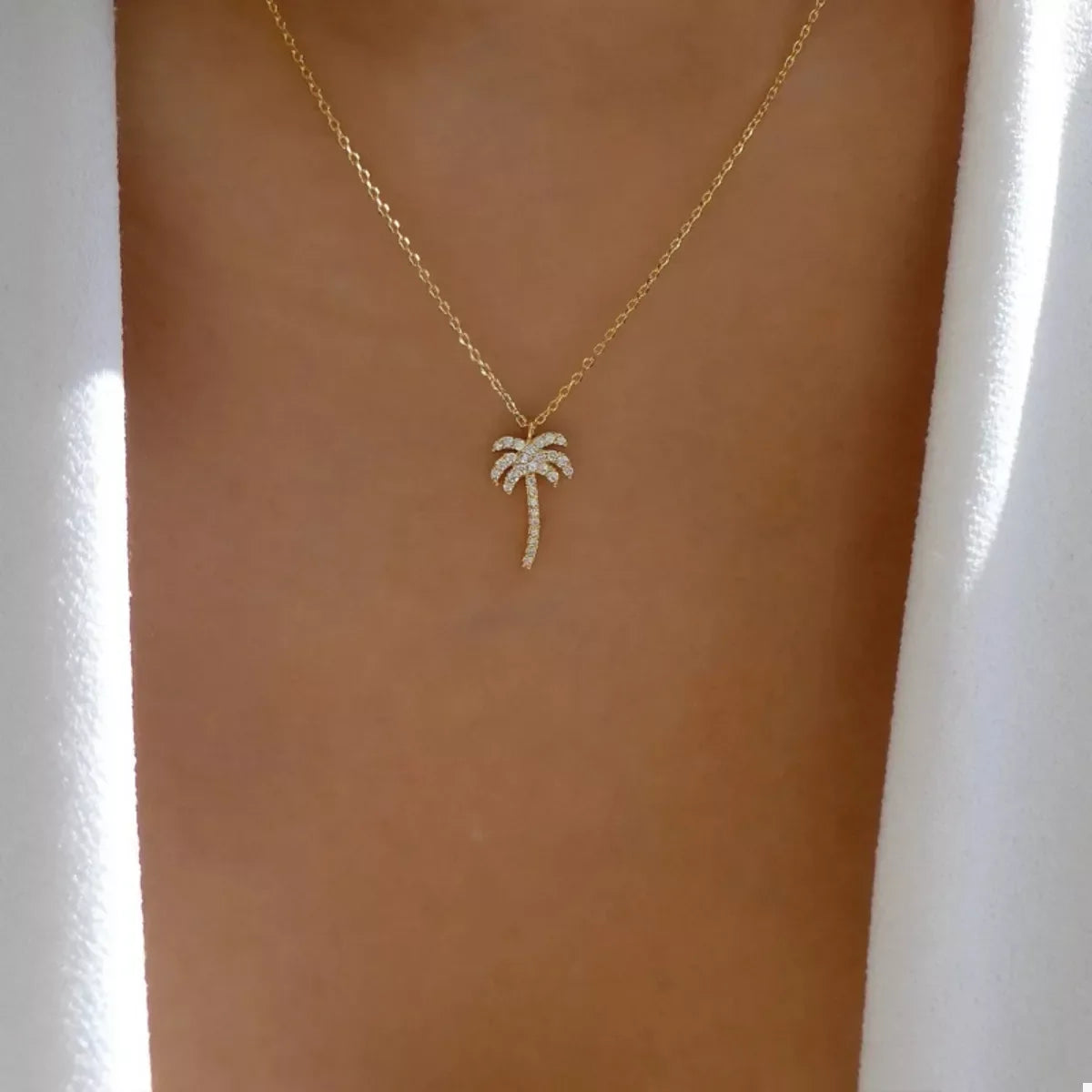Palm Tree Pendant Necklace
