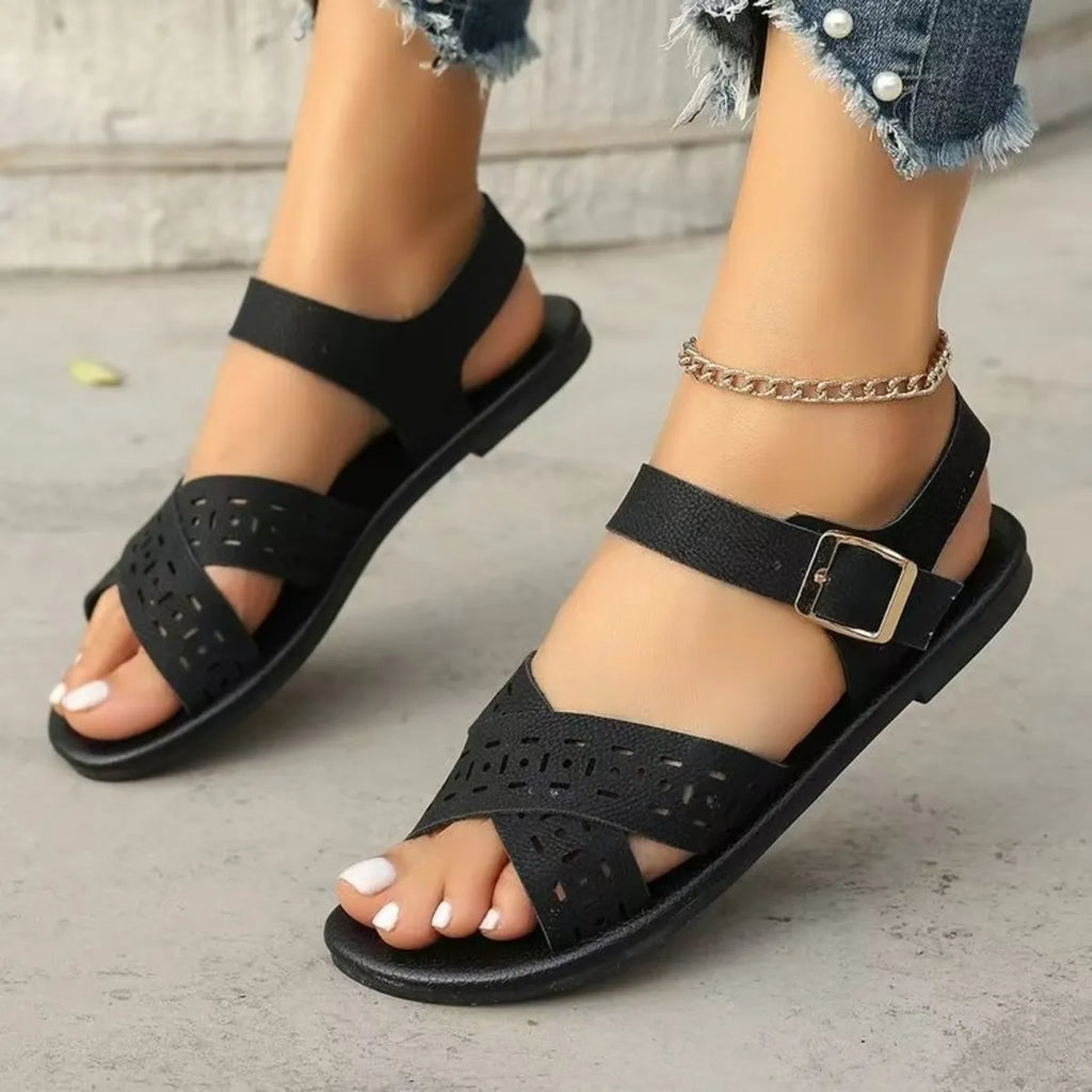 Crisscross Strap Flats Sandals
