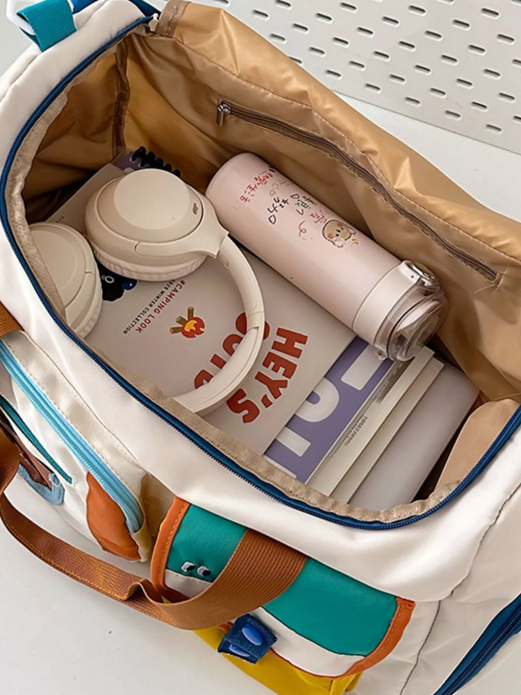 Multi-Pocket Nylon Duffel Bag