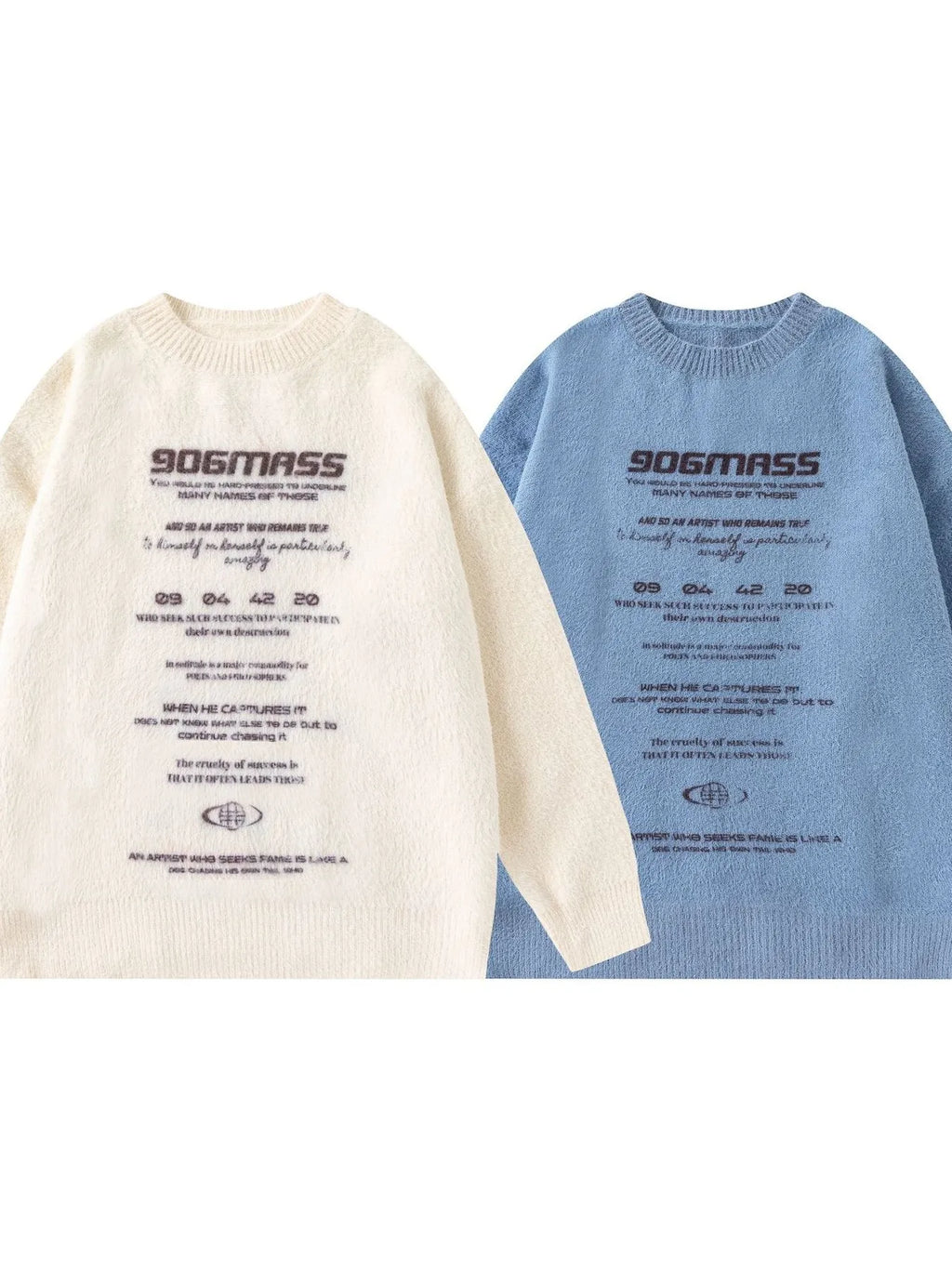 Men's Letter Crew Neck Long Sleeve Knit Sweater